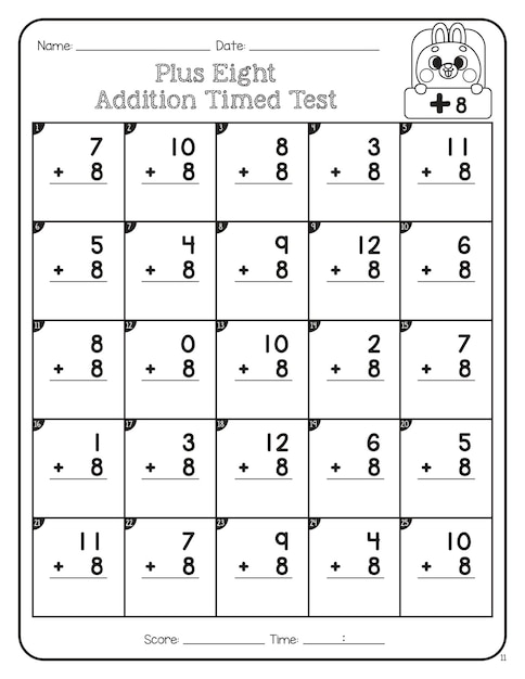 Timed Tests Page