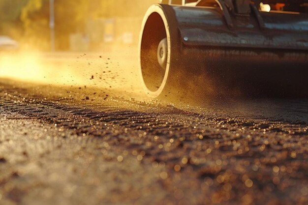 Timelapse of a roller compacting soil and asphalt Best Roller image photography