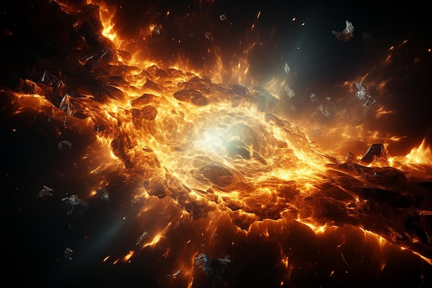 Photo timelapse of a supernova explosion octane render