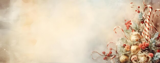 Timeless Candy Cane Sell Banner with Copy Space