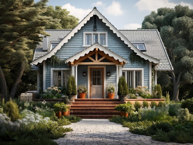 Timeless classic cottage showcasing elegance AI generative