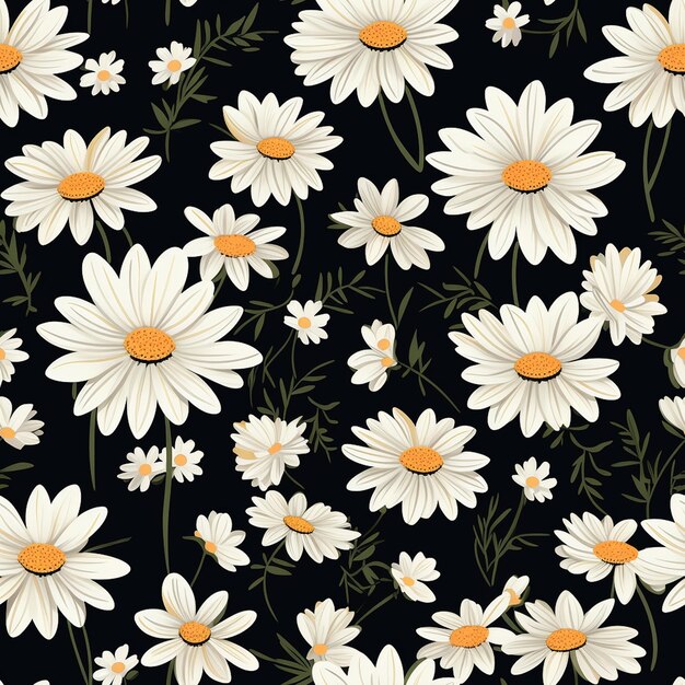 Photo timeless daisy magic floral pattern