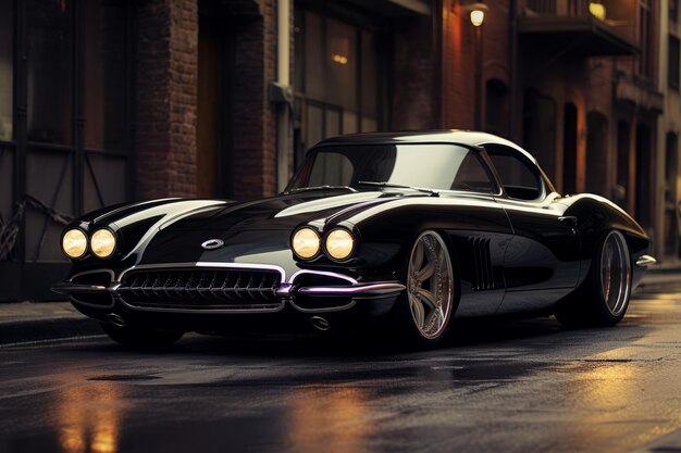 Photo the timeless elegance of the black chevrolet corvette ar 32