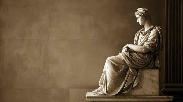 Foto fotografia di eleganza senza tempo che cattura la grazia di una statua romana