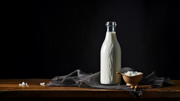 Photo timeless elegance still life of a classic bottle of milk