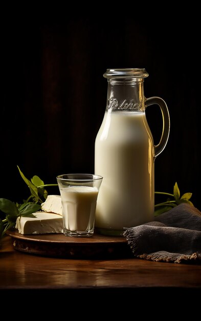 Timeless Elegance Still Life of a Classic Bottle of Milk