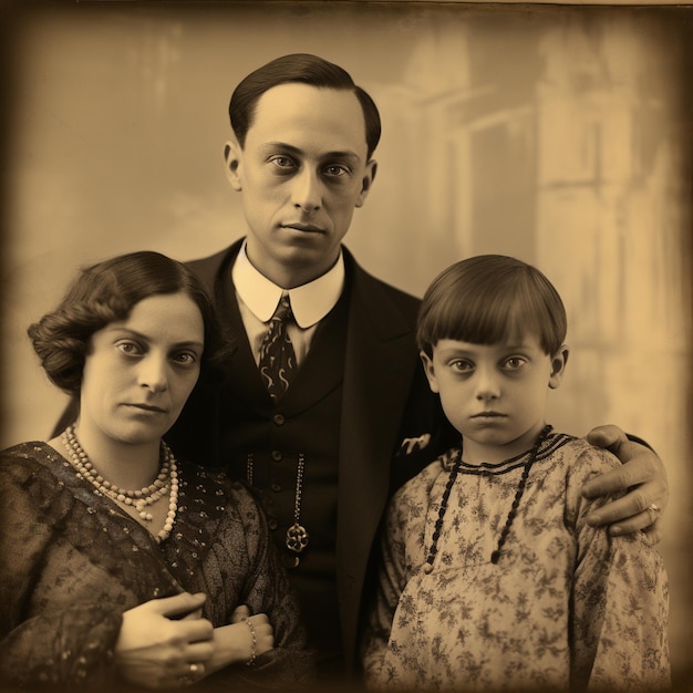 Foto eleganza senza tempo una foto di famiglia d'epoca