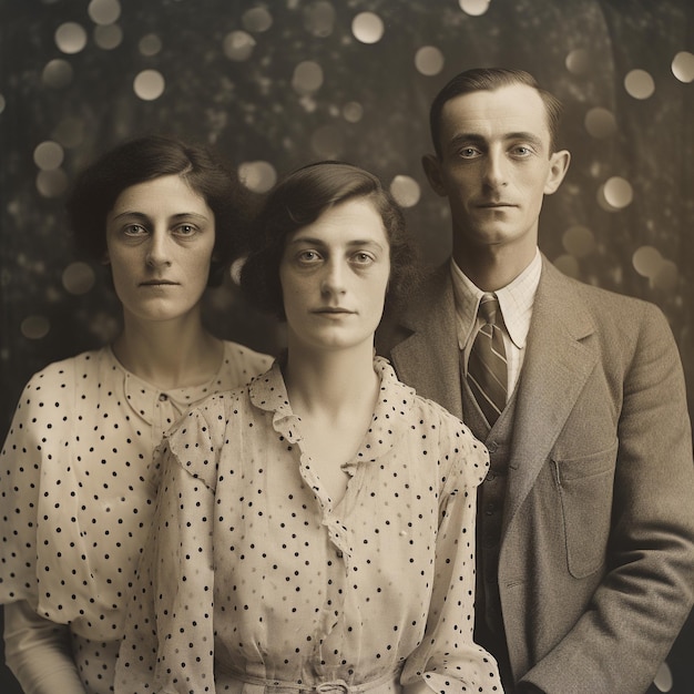 Foto eleganza senza tempo una foto di famiglia d'epoca