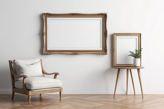 Timeless Elegance Vintage Frame Display Mockup with Empty White Spaces