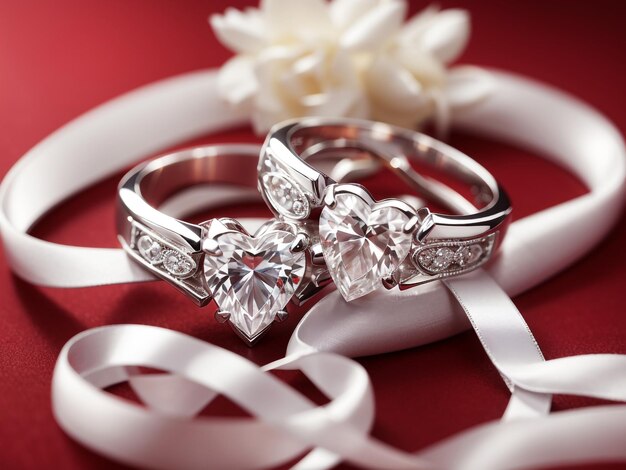 Premium AI Image  Timeless Elegance White Gold Engagement Rings with 