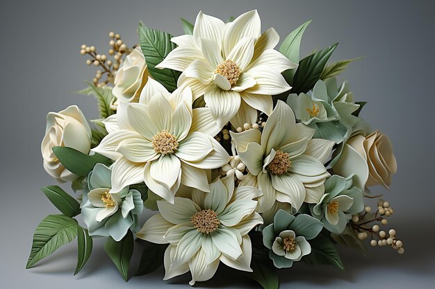 Photo timeless elegance white tulips and green hellebore bouquet