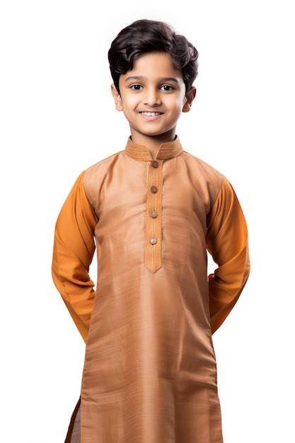 Timeless Indian Boy in Kurta Churidar Symbolizing Cultural Heritage