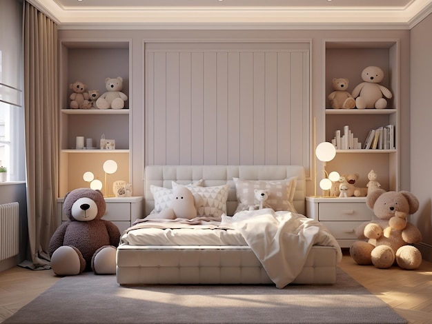 Timeless interior in a child's room with classic furniture AI Generation