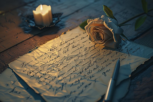 Вечные любовные письма, написанные курсивным шрифтом.