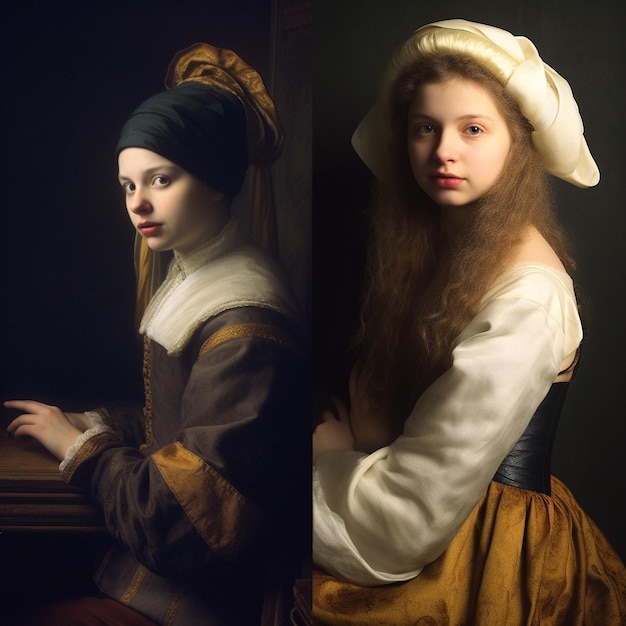 Photo timeless portraits from medieval maidens to contemporary craftswomen
