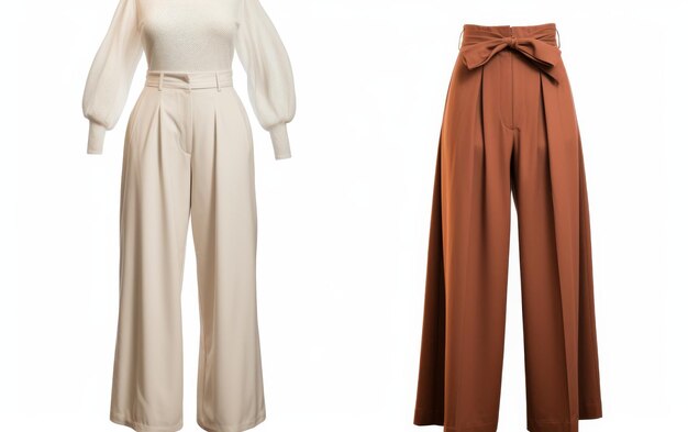 Timeless Retro VintageInspired HighWaisted Trousers on white background