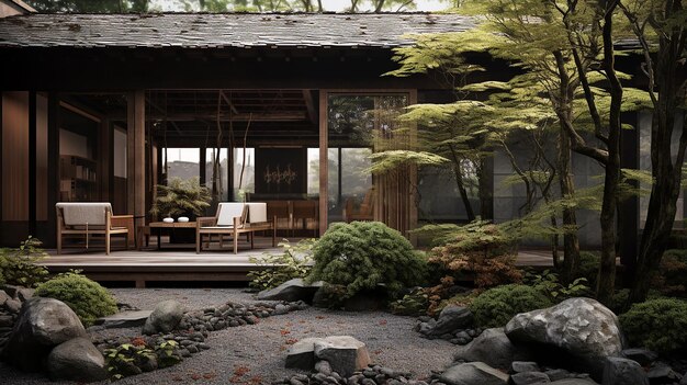 Timeless Tranquility WabiSabi Indoor Patio Landscape Design