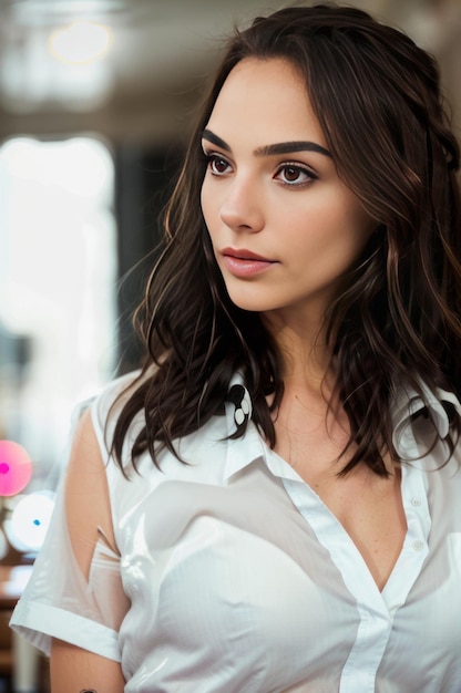 A Timeless White Shirt Embraced by a Stunning Female Cute Model