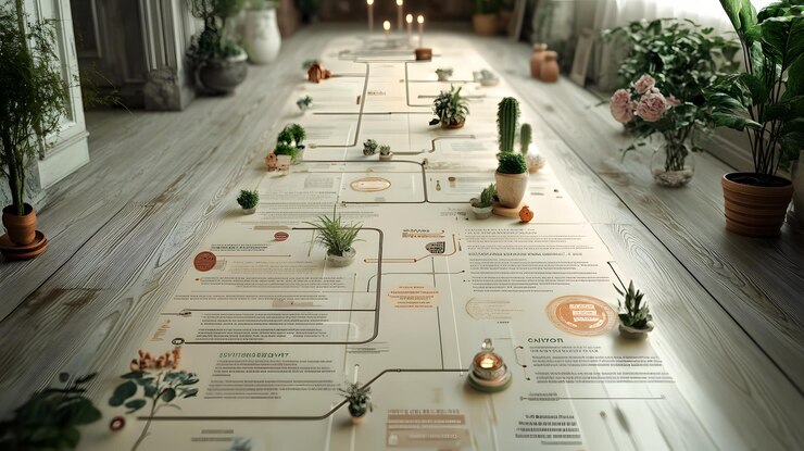 Photo a timeline infographic with milestones