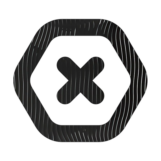 Photo times hexagon icon black white lines texture