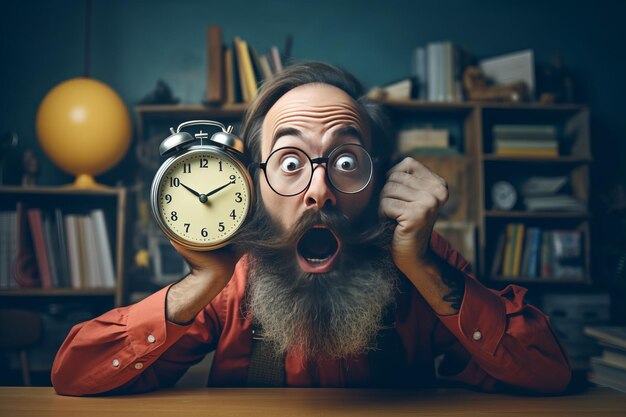 Times Up Startling Moment Bearded Hipster Astonished in Classroom as Teacher Urges Punctuality