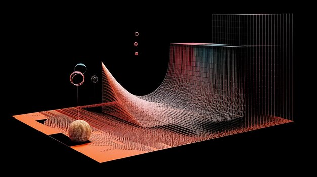 写真 スペース・タイム・コンティニウムの曲線の抽象的な視覚化