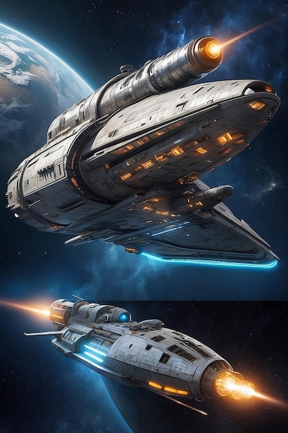 Premium Ai Image A Timetraveling Spaceship Navigating Through Premium Ai Image A Timetraveling Spaceship Navigating Through