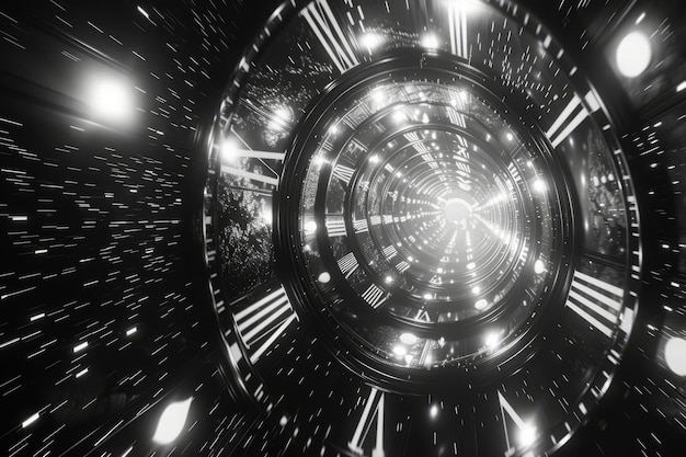 Фото Туннель временной изгиба, иллюстрирующий влияние скорости и гравитации на прохождение времени