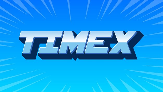 Foto timex 3d blauwe tekst