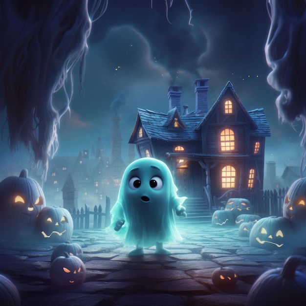 The Timid Specter A Heartwarming Journey through a Gentle Ghost's Haunted Haven