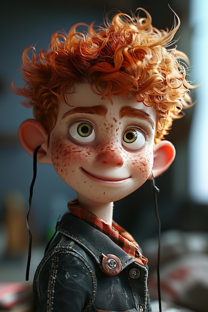 Фото Мальчик с мультфильмами волосы улыбка