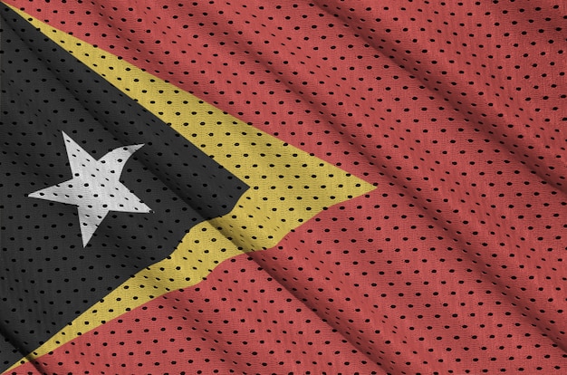 Timor Leste flag printed on a polyester nylon mesh