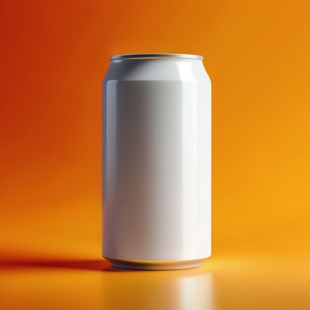 Tin beer can mockup white blank template on isolated background