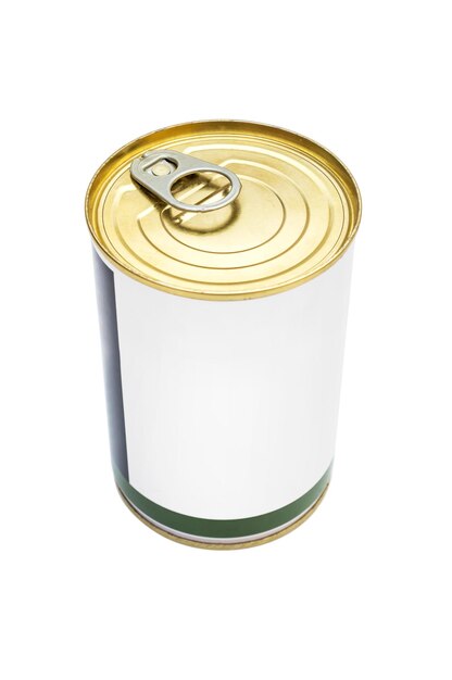 Tin can isolated on white background