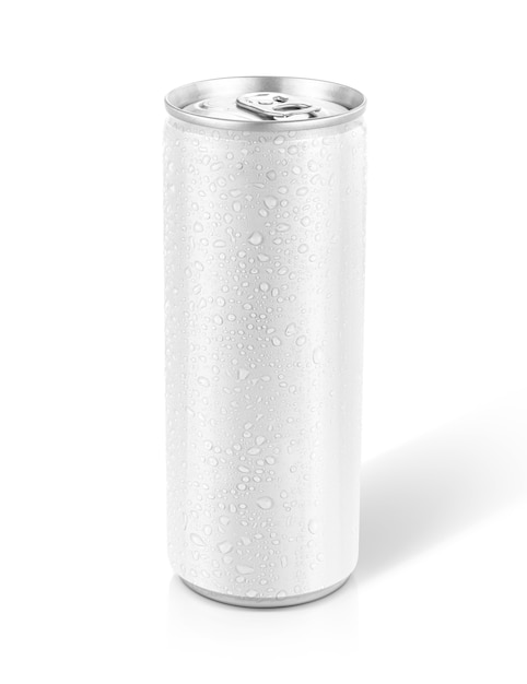 Tin can with cool water droplet for drink beverage