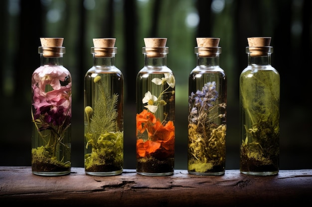 Tincture bottle flower herbs nature Generate Ai