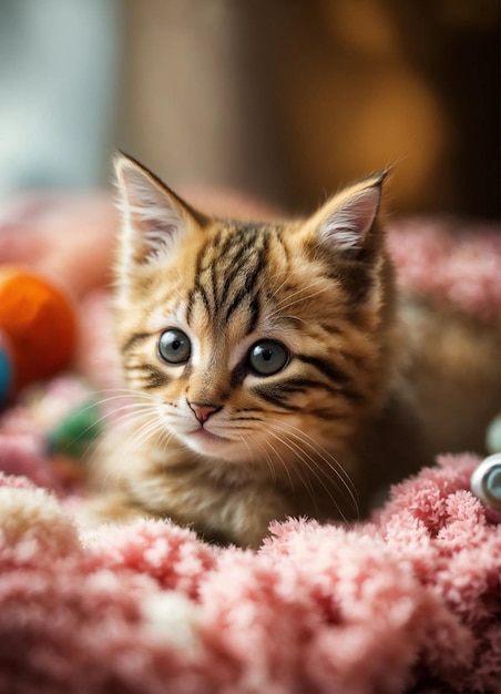 Tiniest cat ever tilt shift analog photo