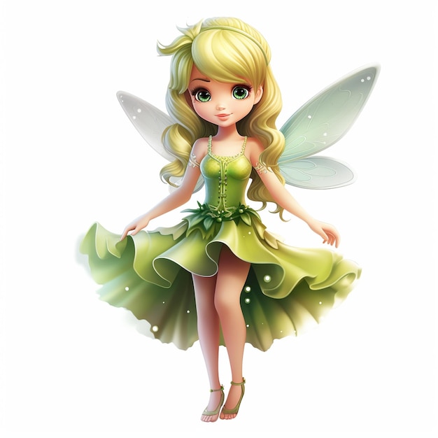 Tinkerbell fairy cute young girl chibi cartoon