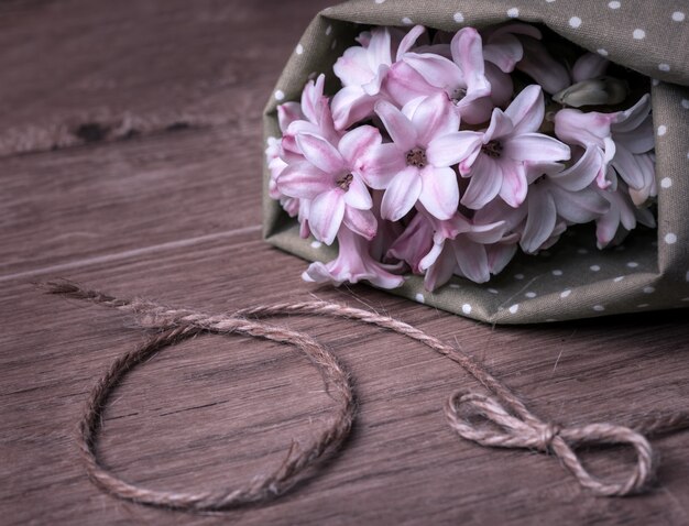 Tinted image on hyacinth blossom 