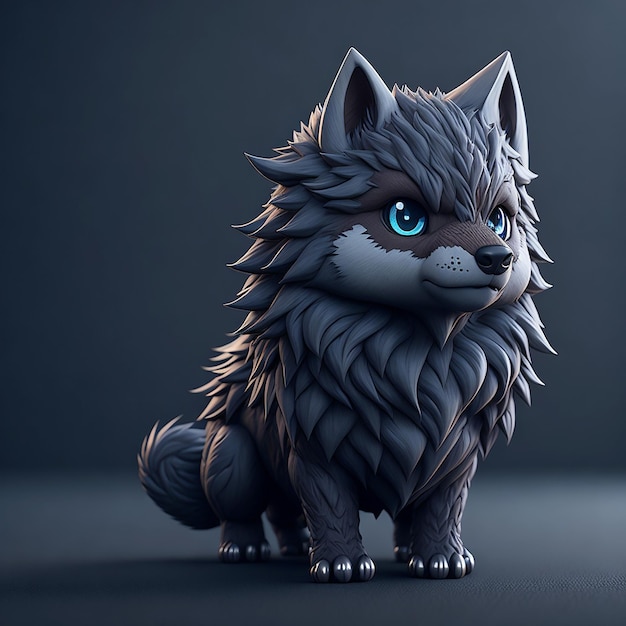 The Tiny Anime Wolf from Pokemon ai generated