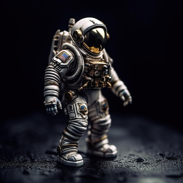 A tiny astronaut in space