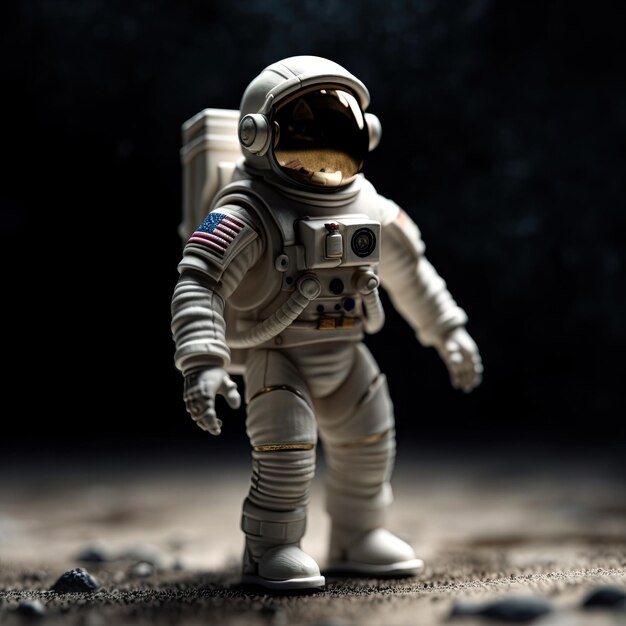 A tiny astronaut in space