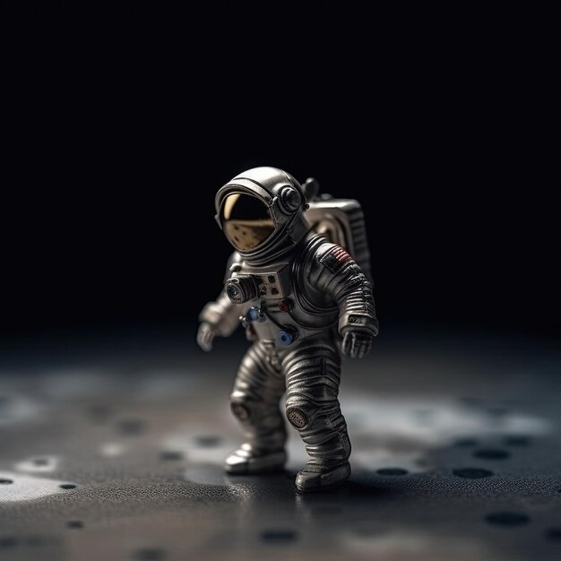 A tiny astronaut in space