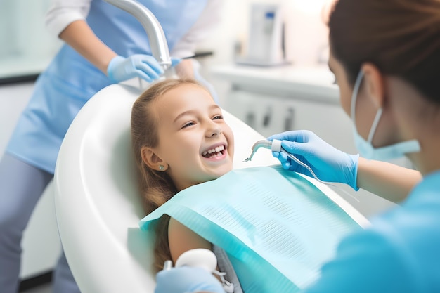 Tiny Champion Little Girl's Open Mouth at the Dentist's