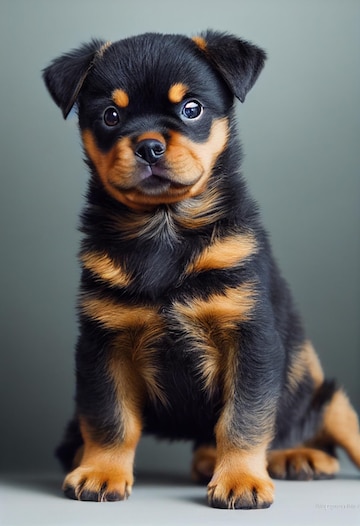 Premium Photo | Tiny cute adorable rottweiler puppywith black background  studio lightingadopt a puppy pure breed