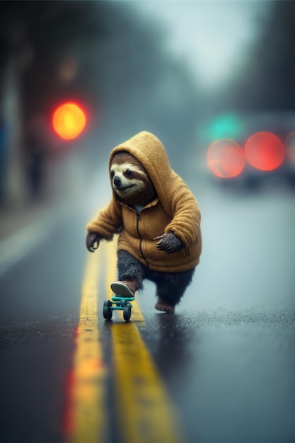 tiny cute and adorable using skateboard