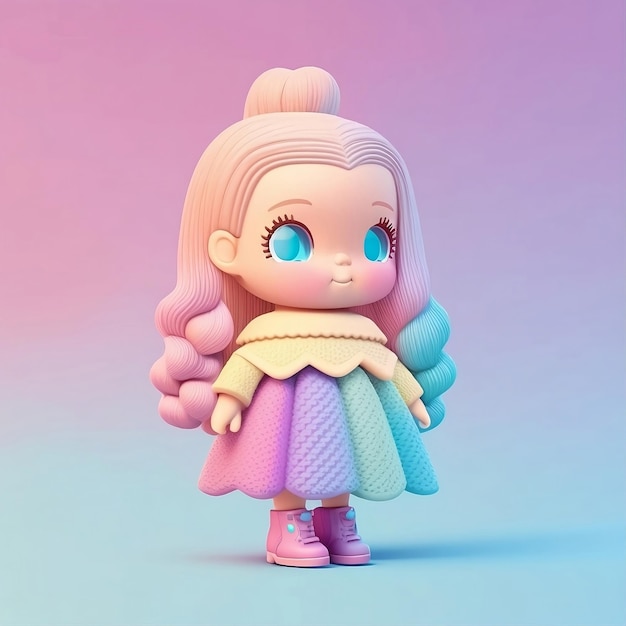 Tiny cute isometric 3d Character Icon