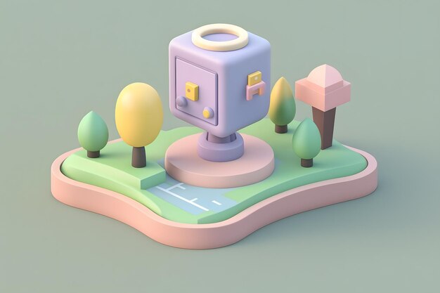 写真 小さなかわいいアイソメ デザイン gps 旅行アイコン絵文字 3 d レンダリング