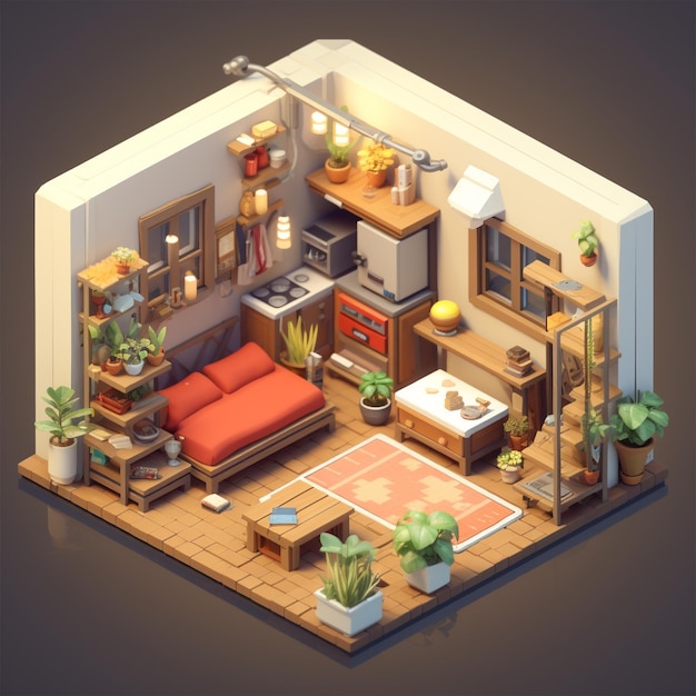 Tiny cute Isometric house