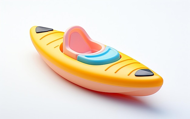 Tiny cute isometric kayak emoji Soft design Generative Ai